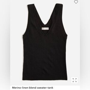 J. Crew Merino-linen blend sweater-tank BQ205 Black Size Medium New